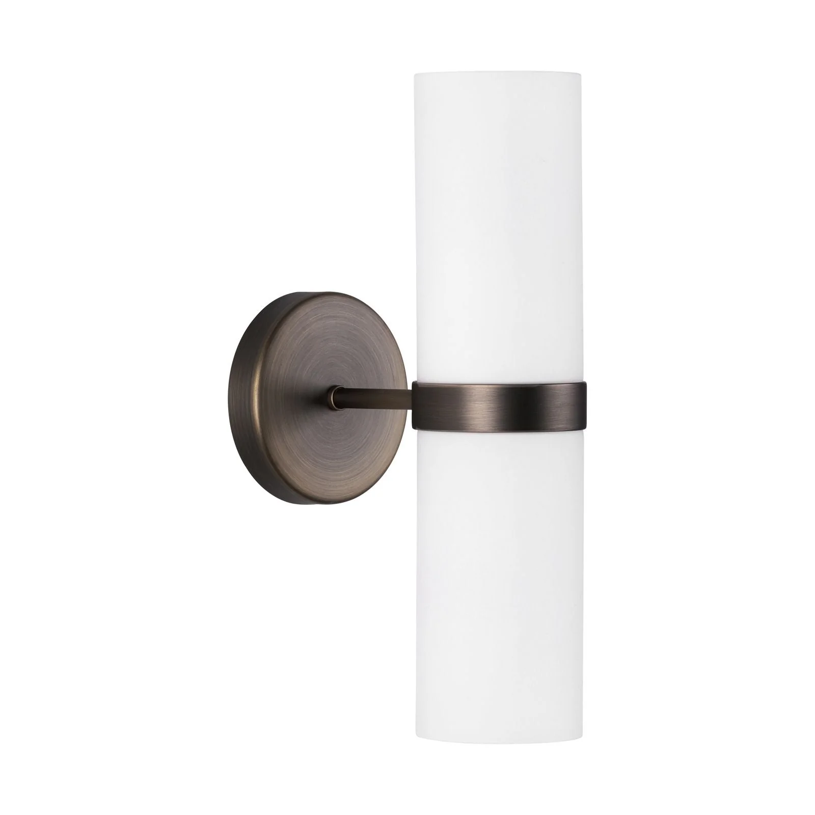 Anais 2 Light Wall Light Opal Glass and Antique Brass - Image 2