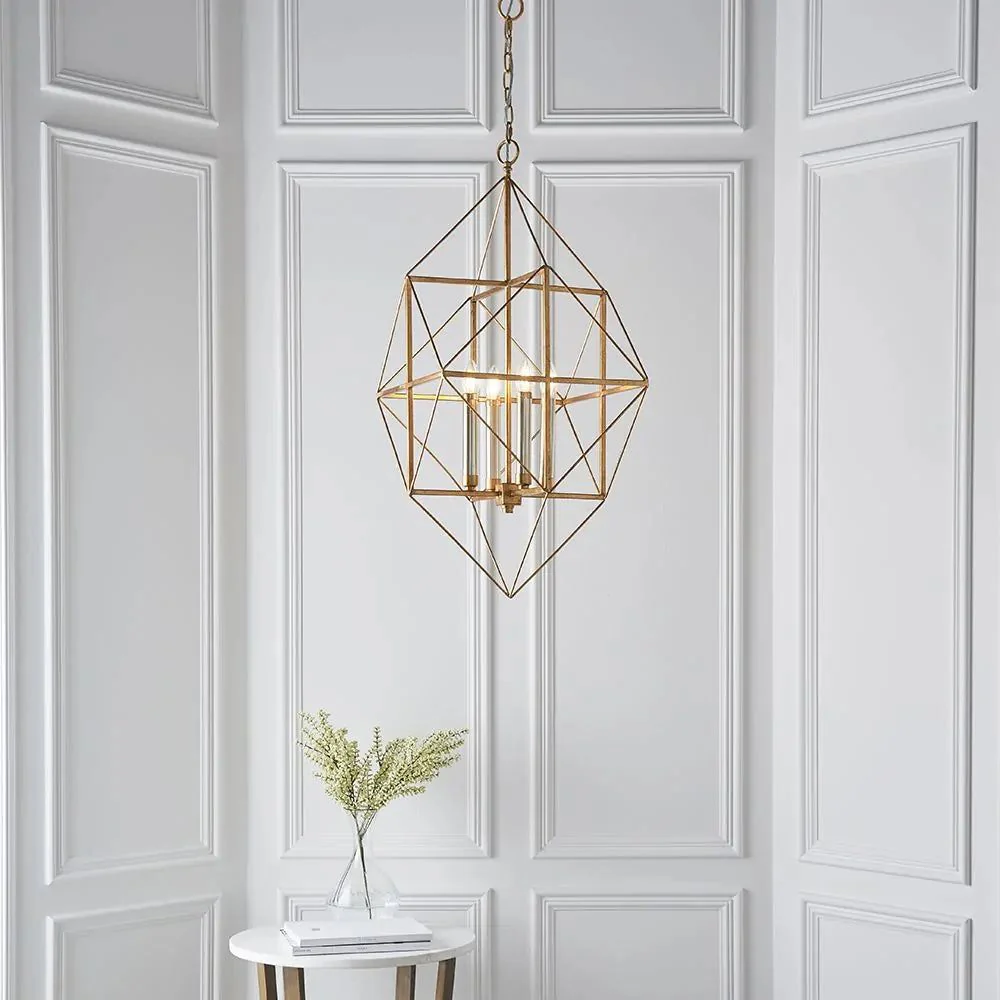 Andorra 4Lt Antique Gold Centre Ceiling Light - Image 3