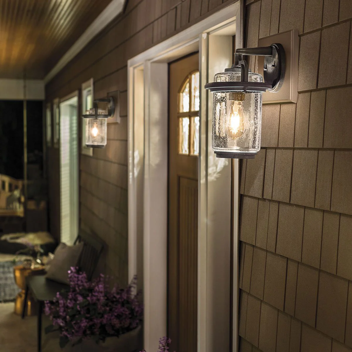 Andover 1 Light Small/Medium/Large Outdoor Wall Lantern - Weathered Zinc E27 IP44 - Image 11