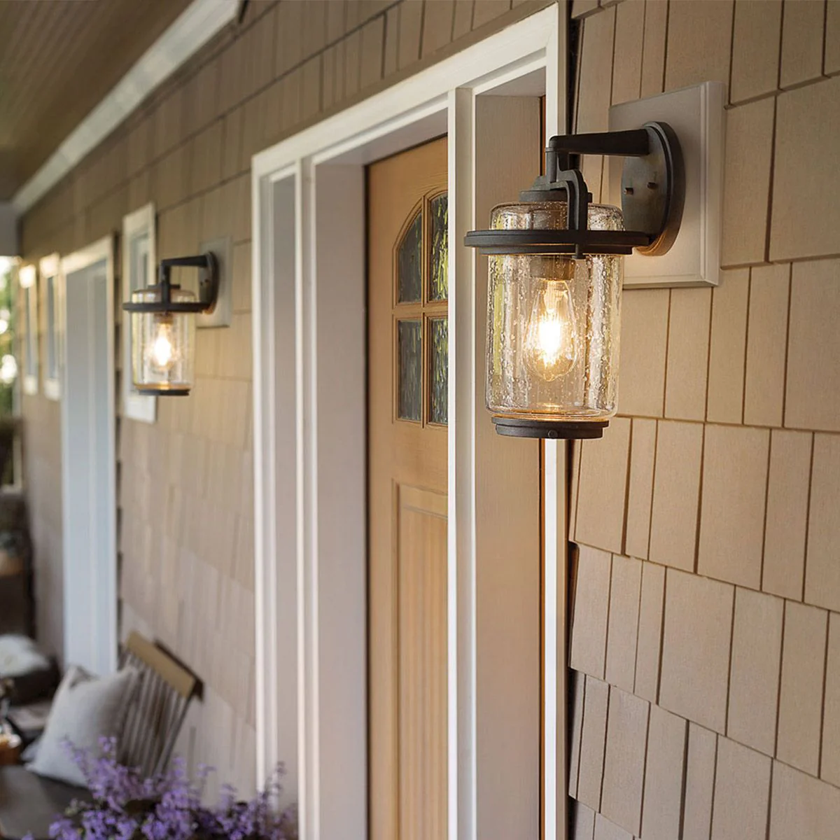 Andover 1 Light Small/Medium/Large Outdoor Wall Lantern - Weathered Zinc E27 IP44 - Image 12