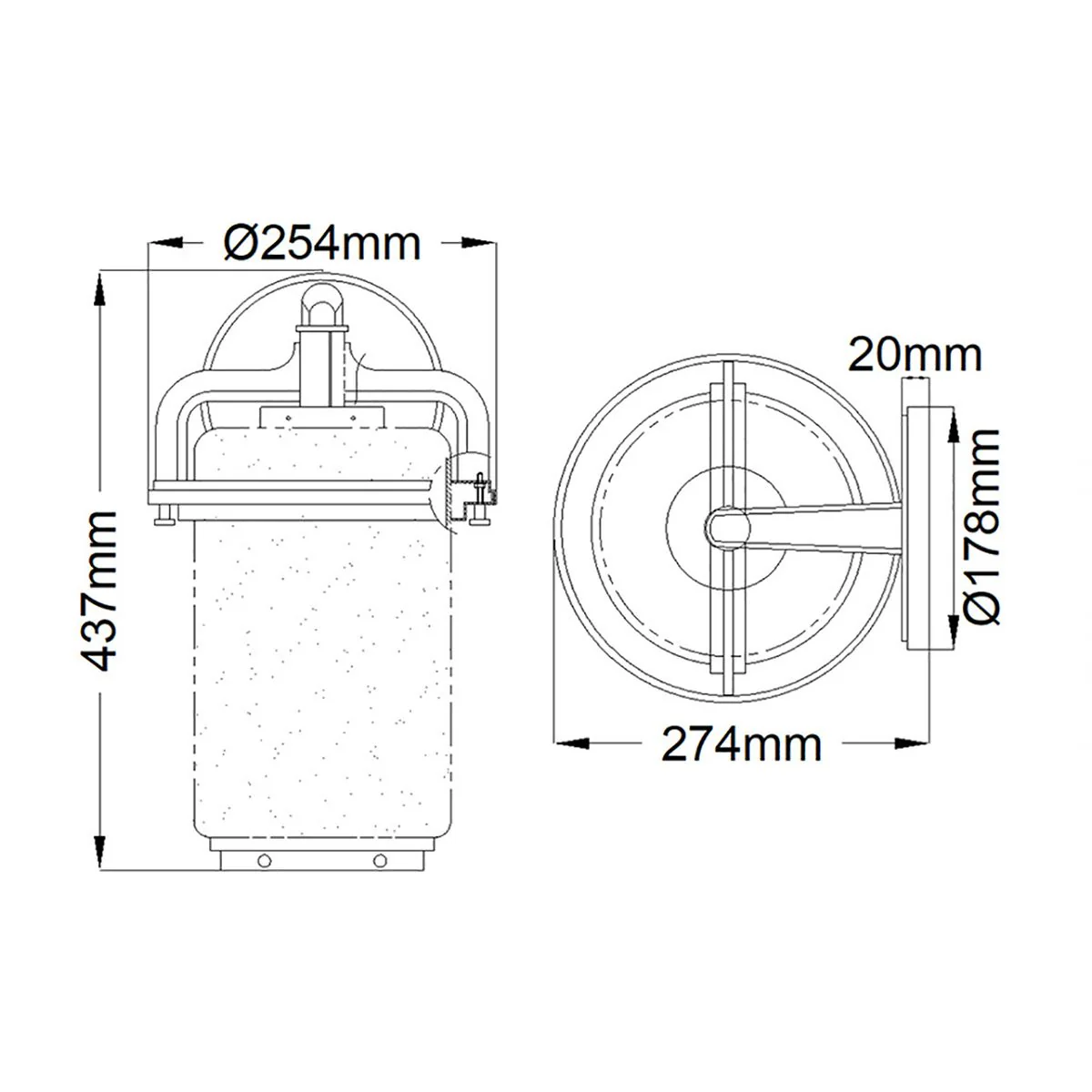 Andover 1 Light Small/Medium/Large Outdoor Wall Lantern - Weathered Zinc E27 IP44 - Image 17