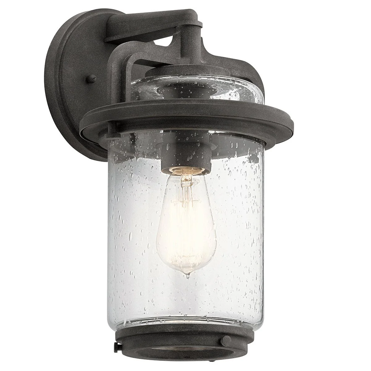 Andover 1 Light Small/Medium/Large Outdoor Wall Lantern - Weathered Zinc E27 IP44 - Image 2