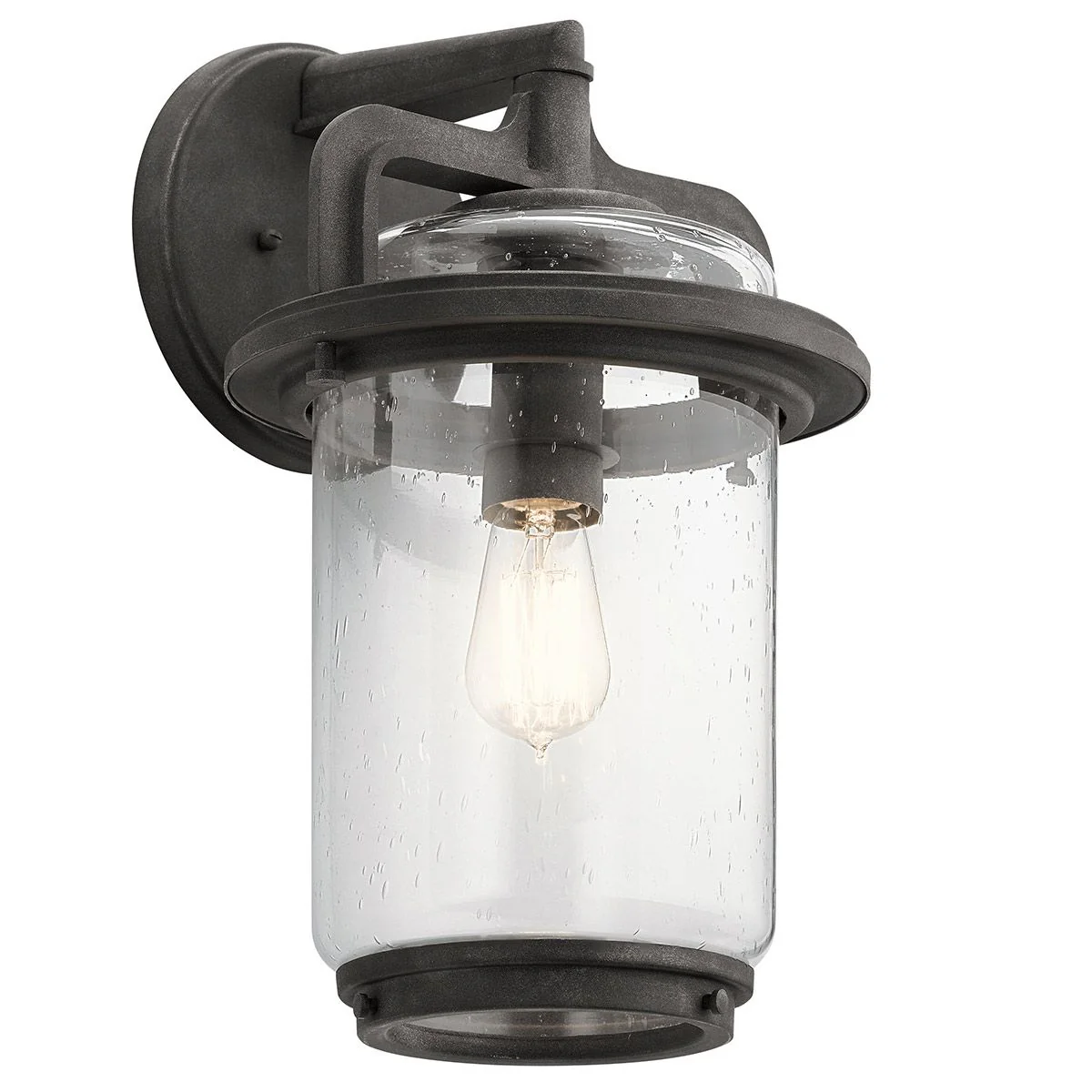Andover 1 Light Small/Medium/Large Outdoor Wall Lantern - Weathered Zinc E27 IP44 - Image 3
