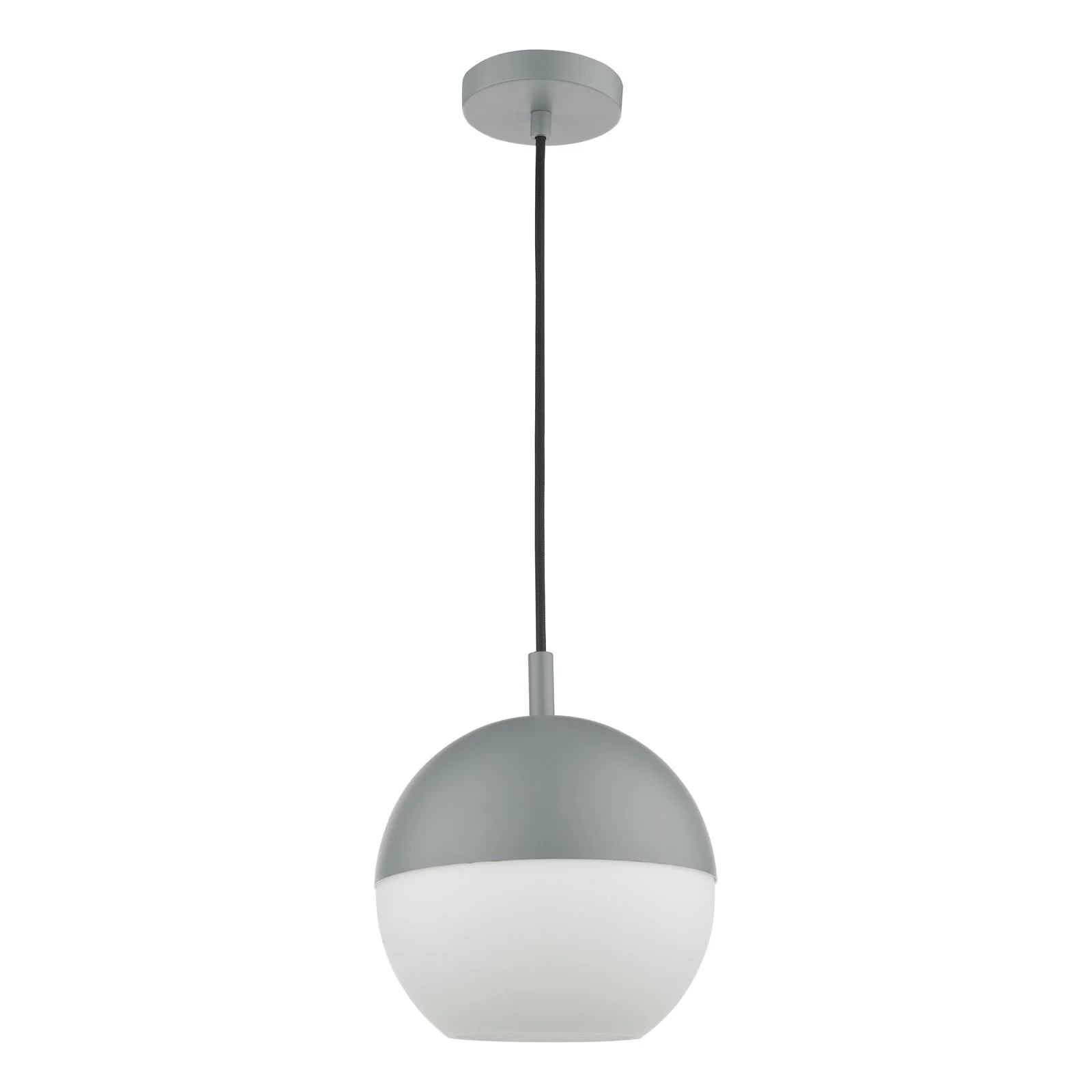 Andre 1 Light Single Pendant Grey/Brass Opal Glass - Image 3