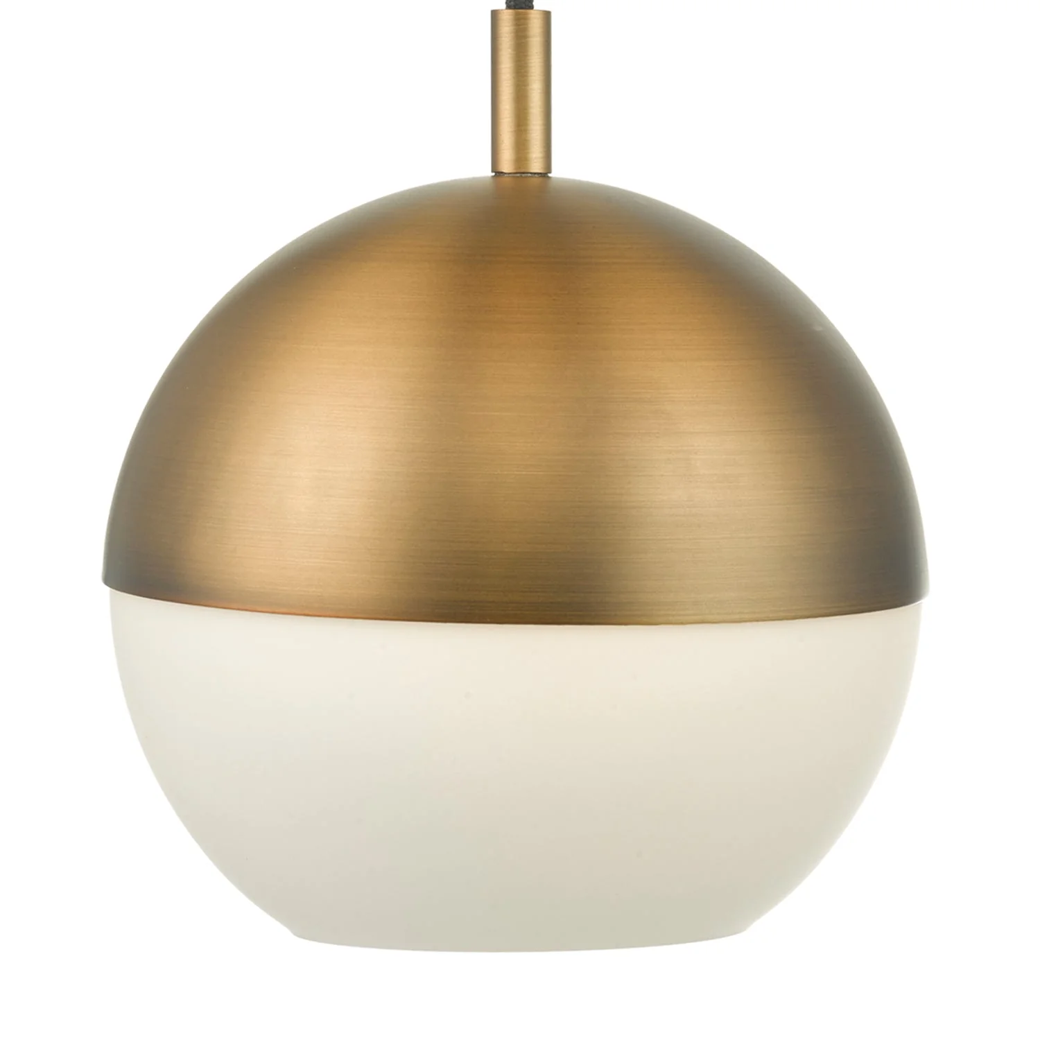 Andre 1 Light Single Pendant Grey/Brass Opal Glass - Image 7