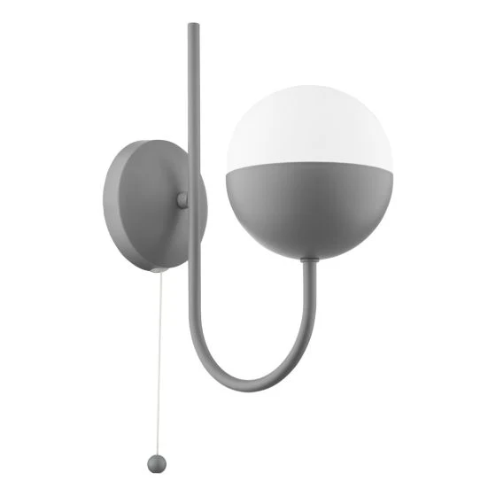 Andre Single Wall Light Grey Opal Glass - Image 2