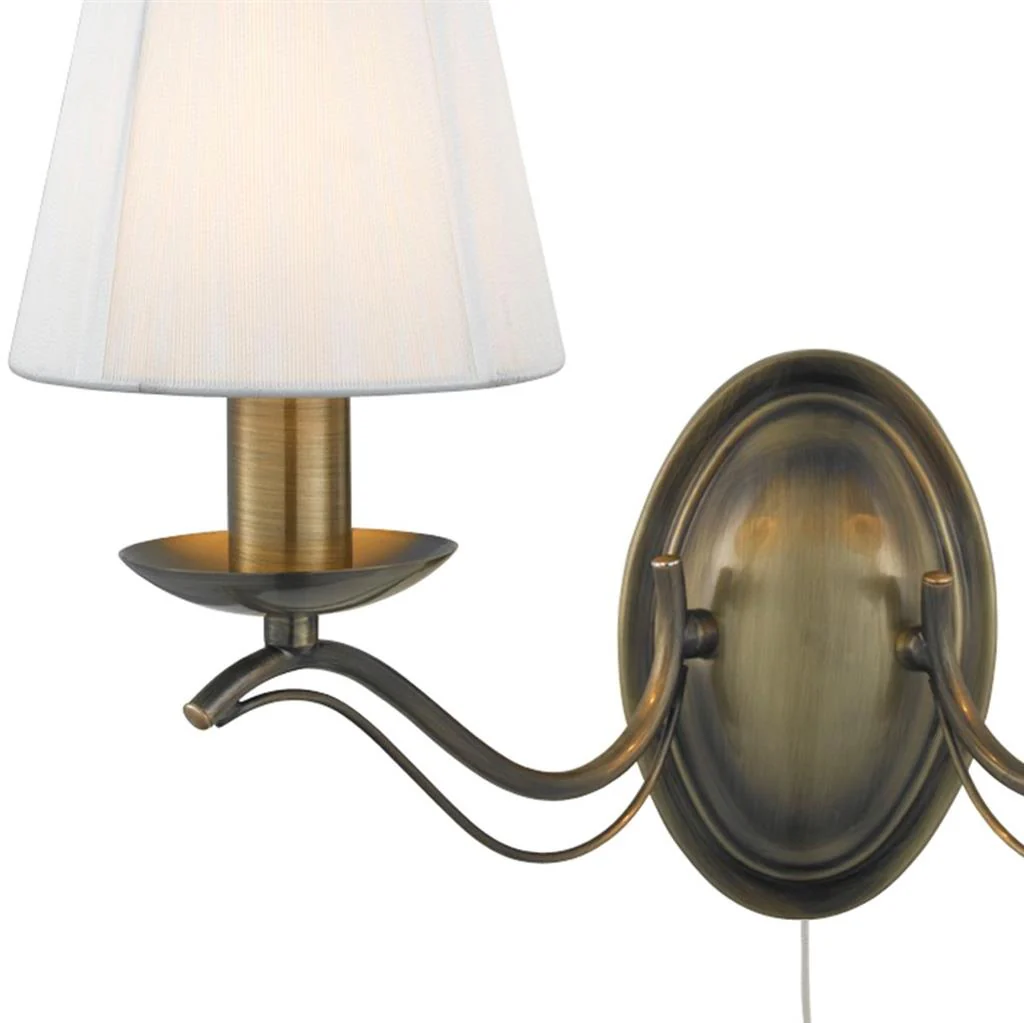 Andretti 2Lt Wall Light - Antique Brass - Image 2