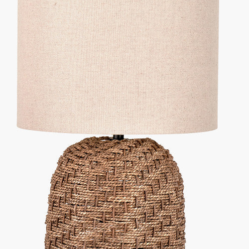Andros Brown Woven Seagrass Floor Lamp - Image 2