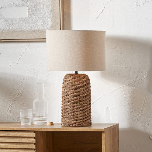 Andros Brown Woven Seagrass Table Lamp - Image 4