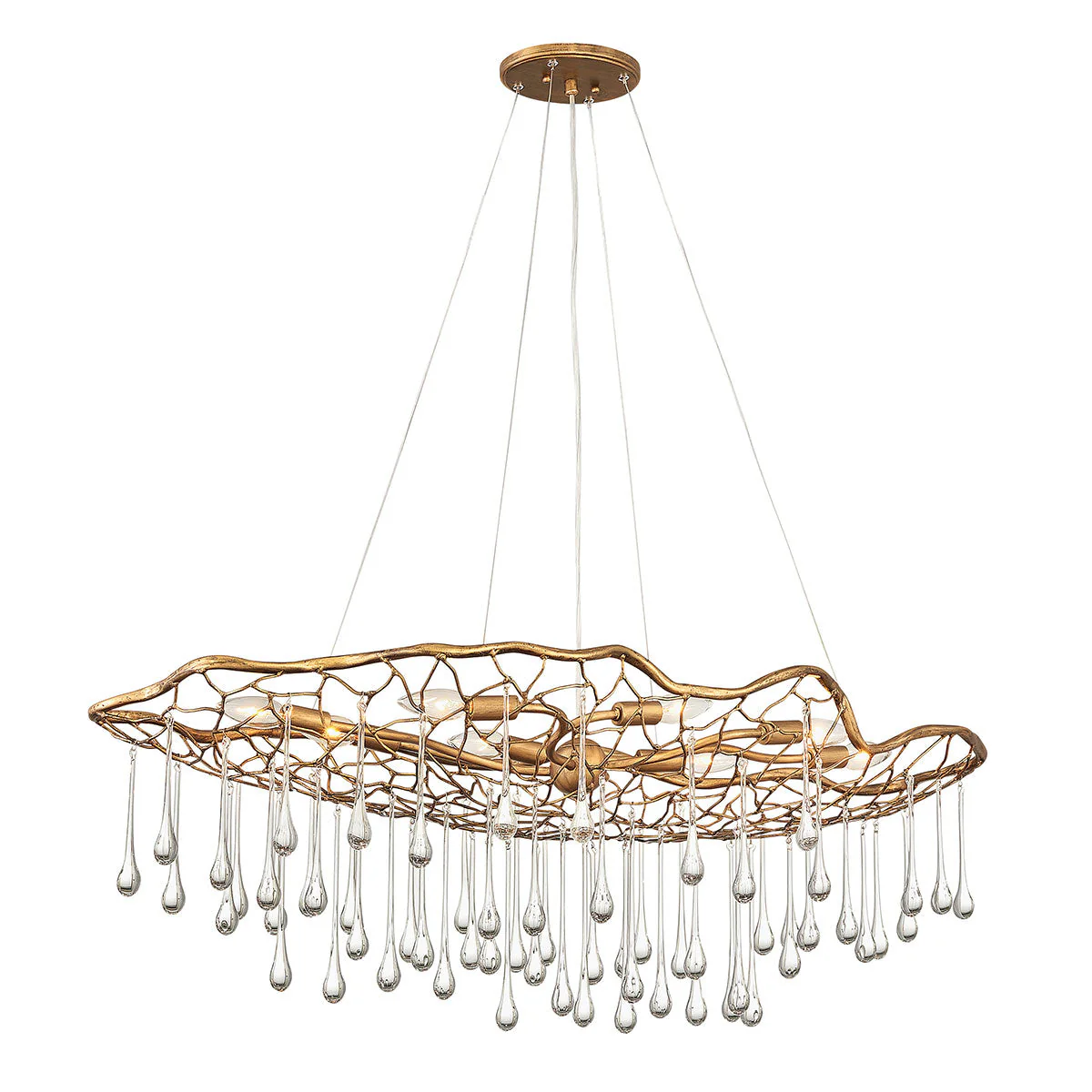 Anette 4/6/8Lt Centre Crystal Pendant - Brushed Gold - Image 3