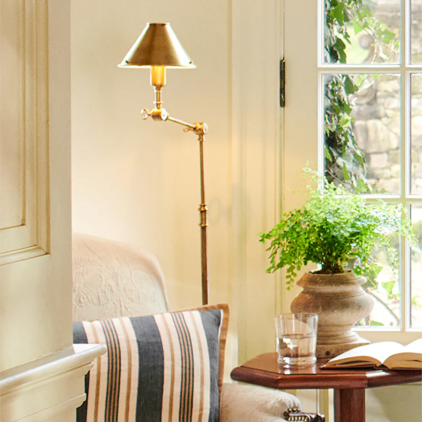 Anette Floor Lamp - Natural Brass/ Polished Nickel - Image 7
