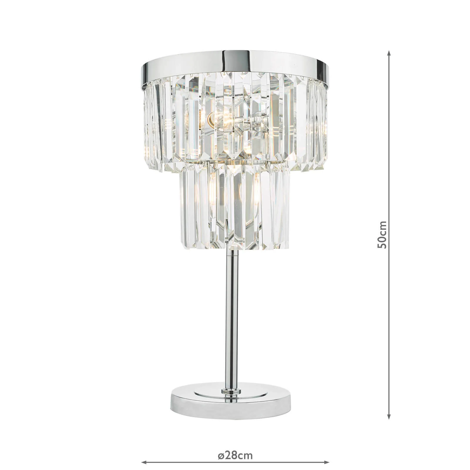 Angel 4 Light Table Lamp Polished Chrome Crystal E14 - Image 4