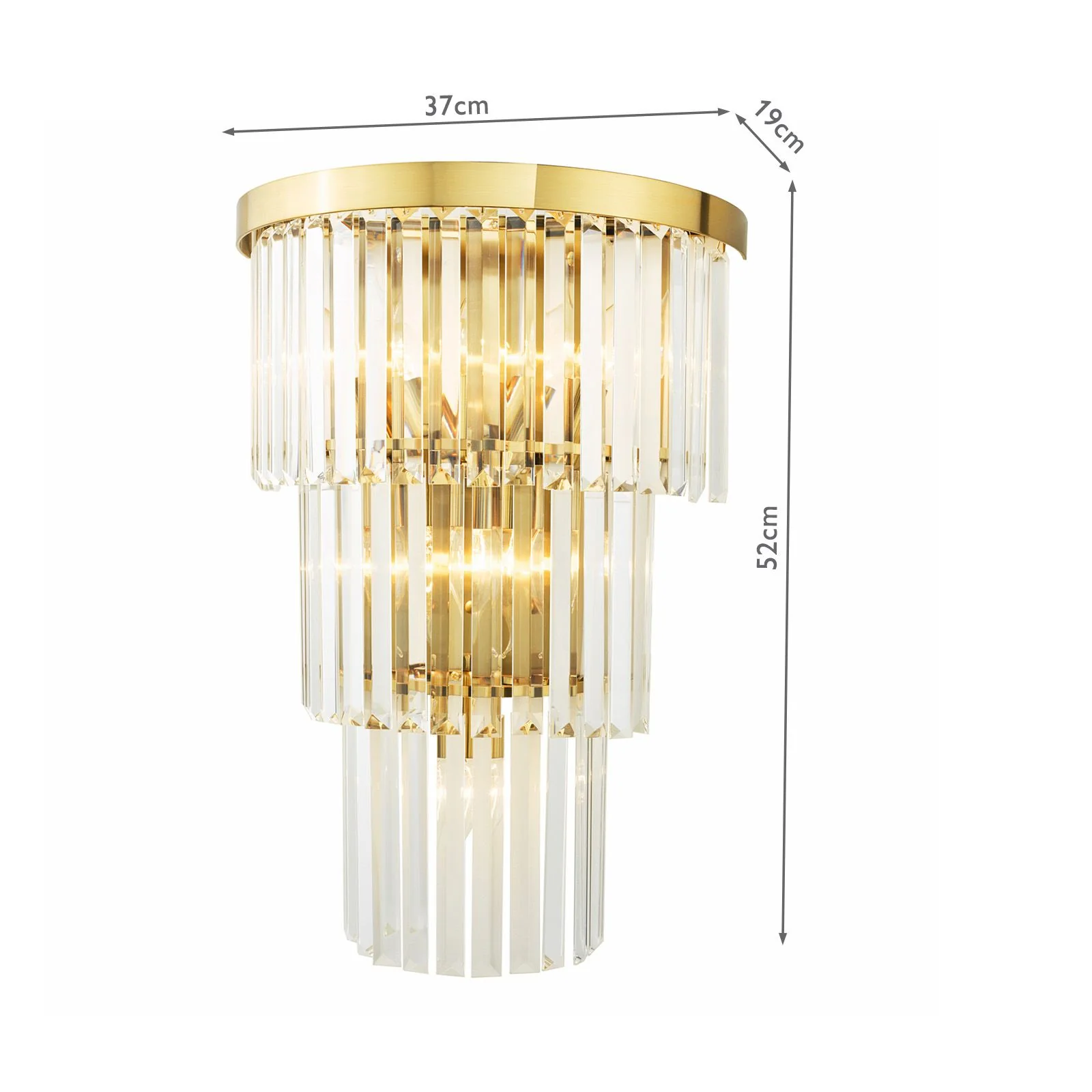 Angel 6 Light Wall Light Crystal and Antique Gold - Image 4
