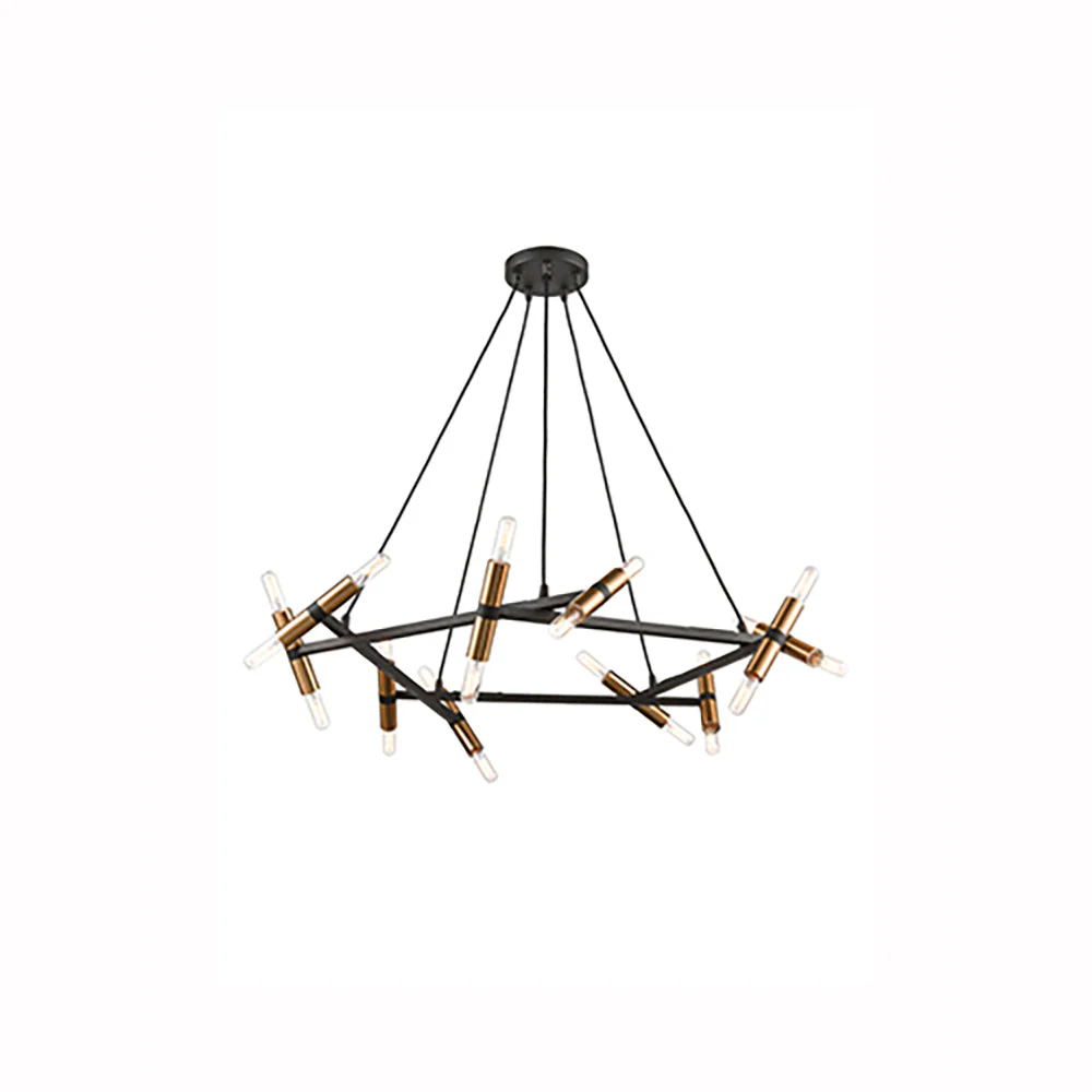 Angelo 12/20Lt LED Hanging Ceiling Lights - Black & Gold Finish - Image 2