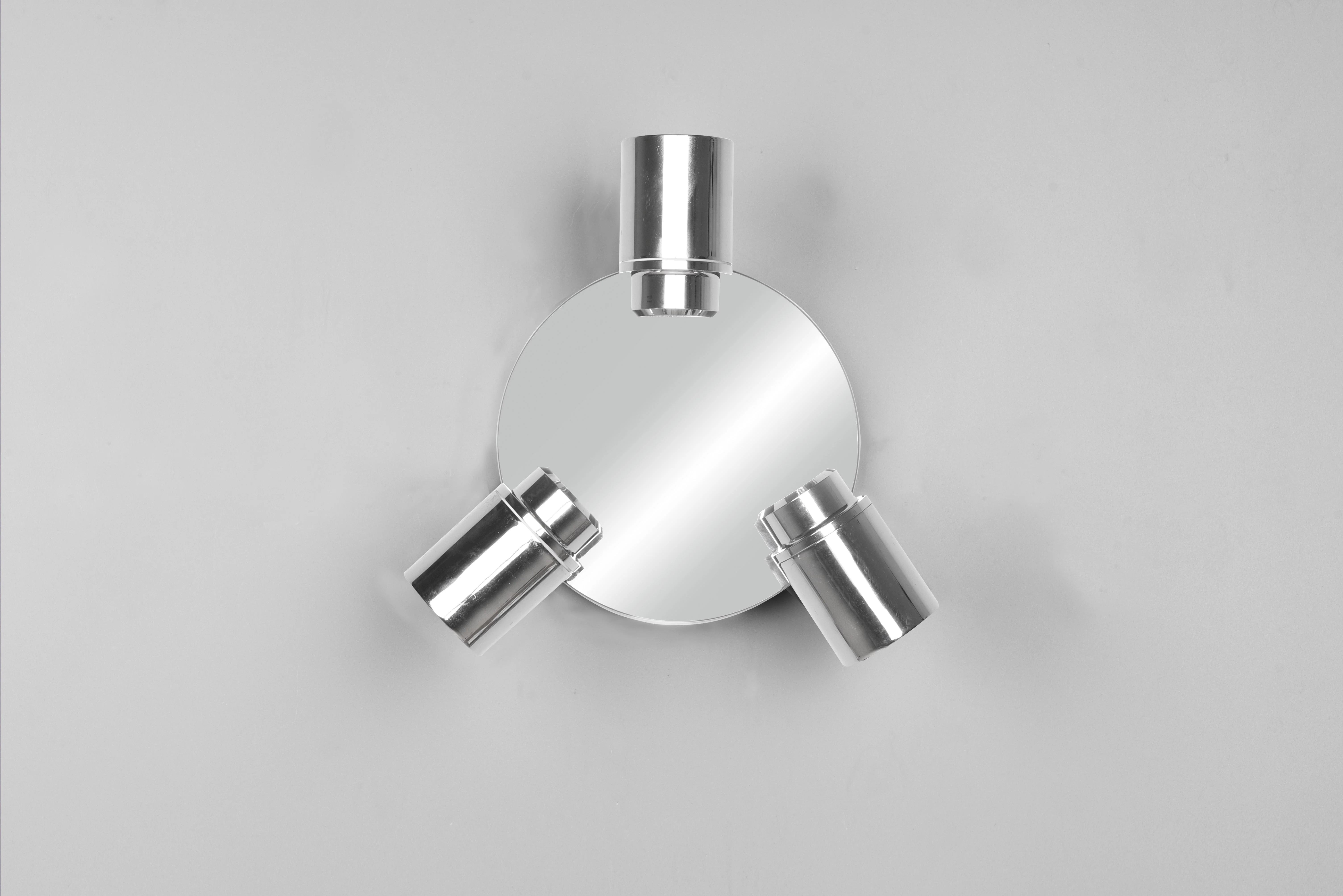 Angelo 3/Lt Plate Spotlight IP44 - Black/Chrome - Image 4
