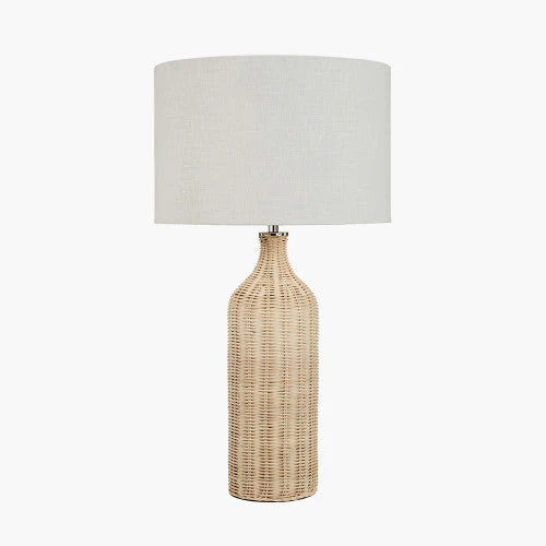 Anika Rattan Bottle Table Lamp- Natural/ Black Finishes