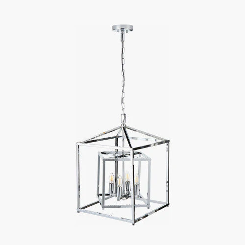 Anniston Metal 4 Light Cube Pendant- Nickel/ Black Finishes - Image 2