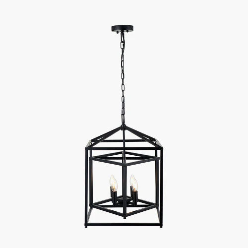 Anniston Metal 4 Light Cube Pendant- Nickel/ Black Finishes - Image 3