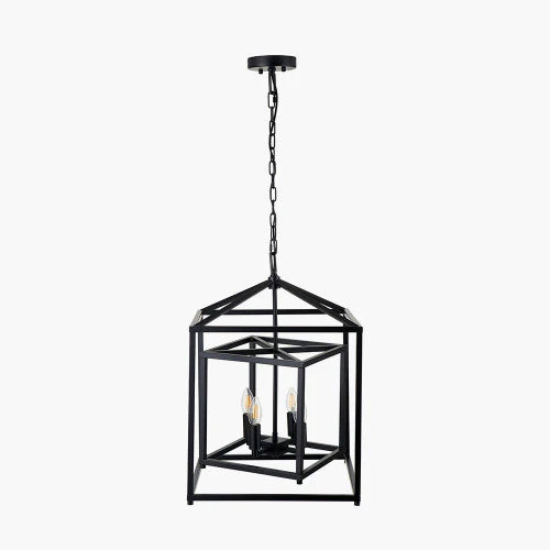 Anniston Metal 4 Light Cube Pendant- Nickel/ Black Finishes - Image 5