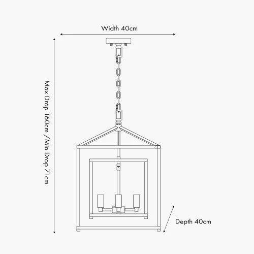 Anniston Metal 4 Light Cube Pendant- Nickel/ Black Finishes - Image 6
