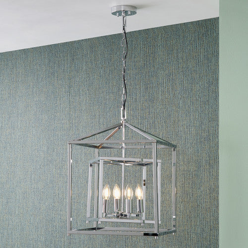 Anniston Metal 4 Light Cube Pendant- Nickel/ Black Finishes - Image 8