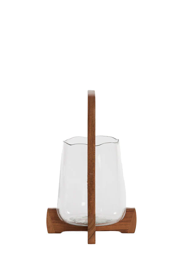 Anosy Small/Large Hurricane - Natural Wood & Clear Glass Finish - Image 3