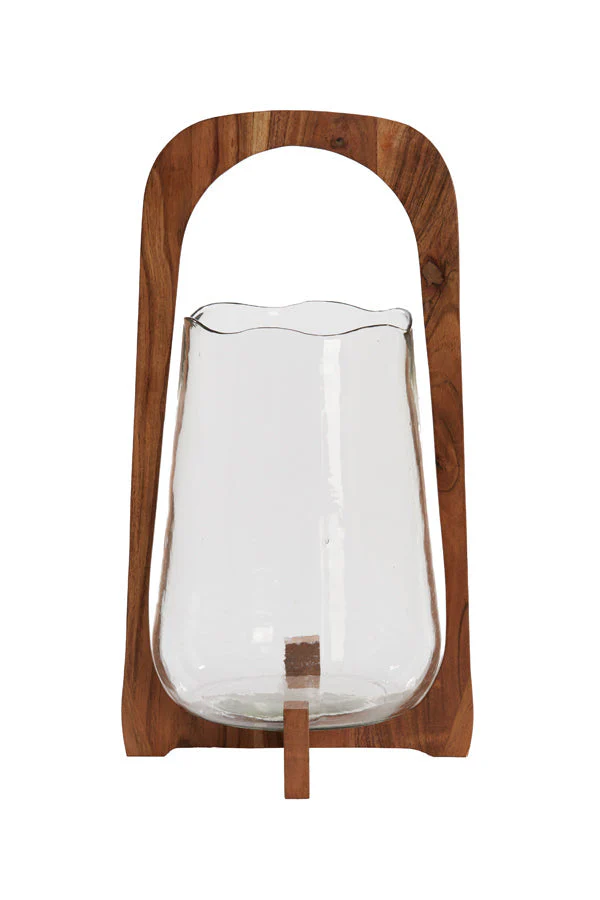 Anosy Small/Large Hurricane - Natural Wood & Clear Glass Finish - Image 5