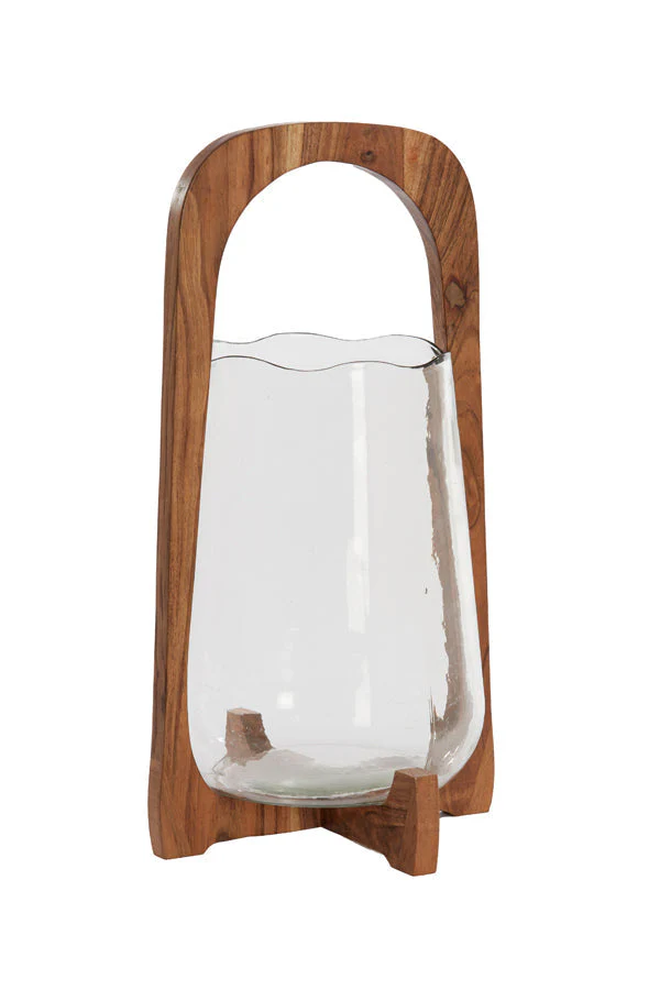 Anosy Small/Large Hurricane - Natural Wood & Clear Glass Finish - Image 6