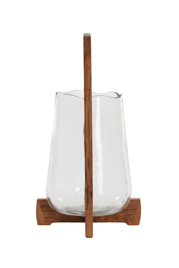 Anosy Small/Large Hurricane - Natural Wood & Clear Glass Finish - Image 7