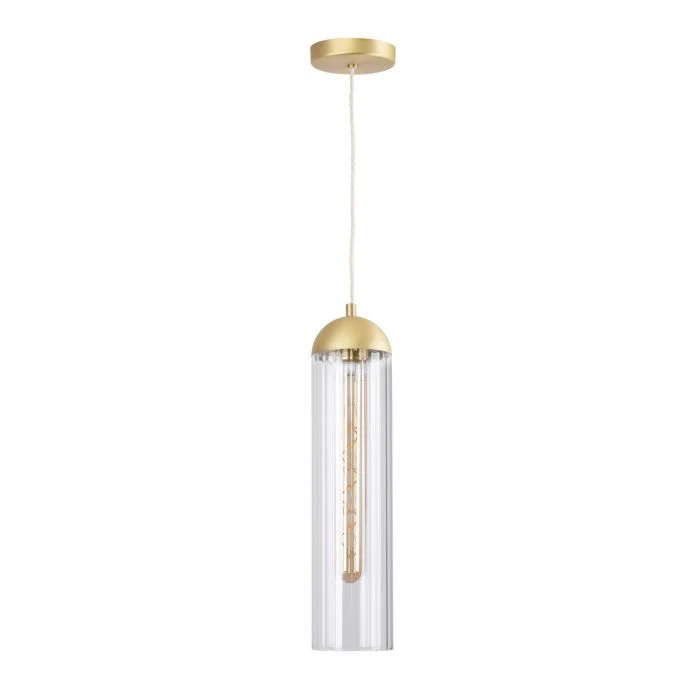 Anouk Pendant Ribbed Glass and Brushed Brass - Image 2