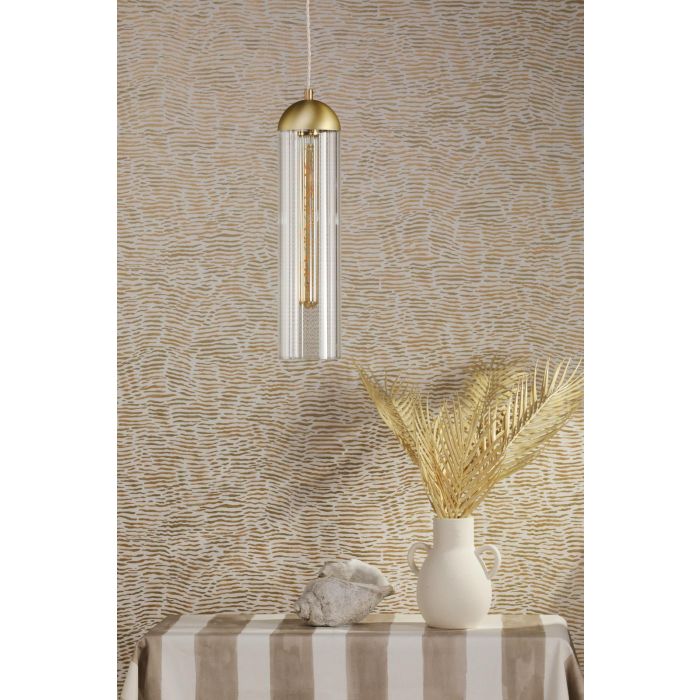 Anouk Pendant Ribbed Glass and Brushed Brass - Image 5