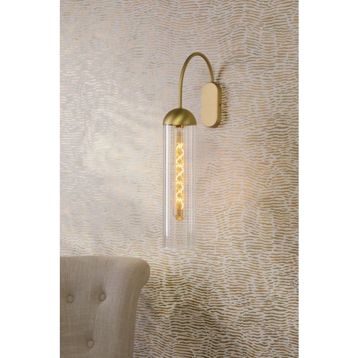 Anouk Wall Light Ribbed Glass and Brushed Brass - Image 2