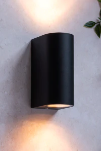 Antar 2 Light Up & Down GU10 Wall Light - Black - Image 2