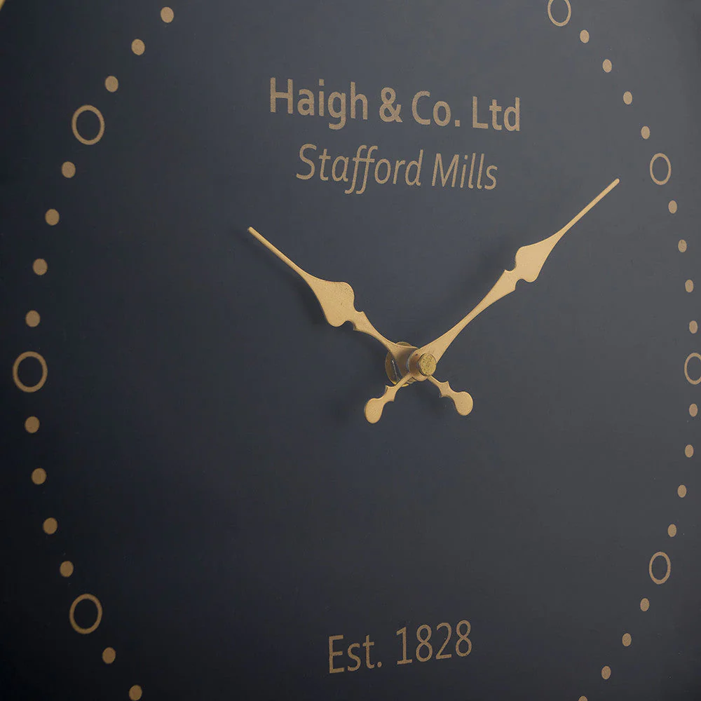 Antique Brass Framed Wall Clock - Black Finish - Image 3