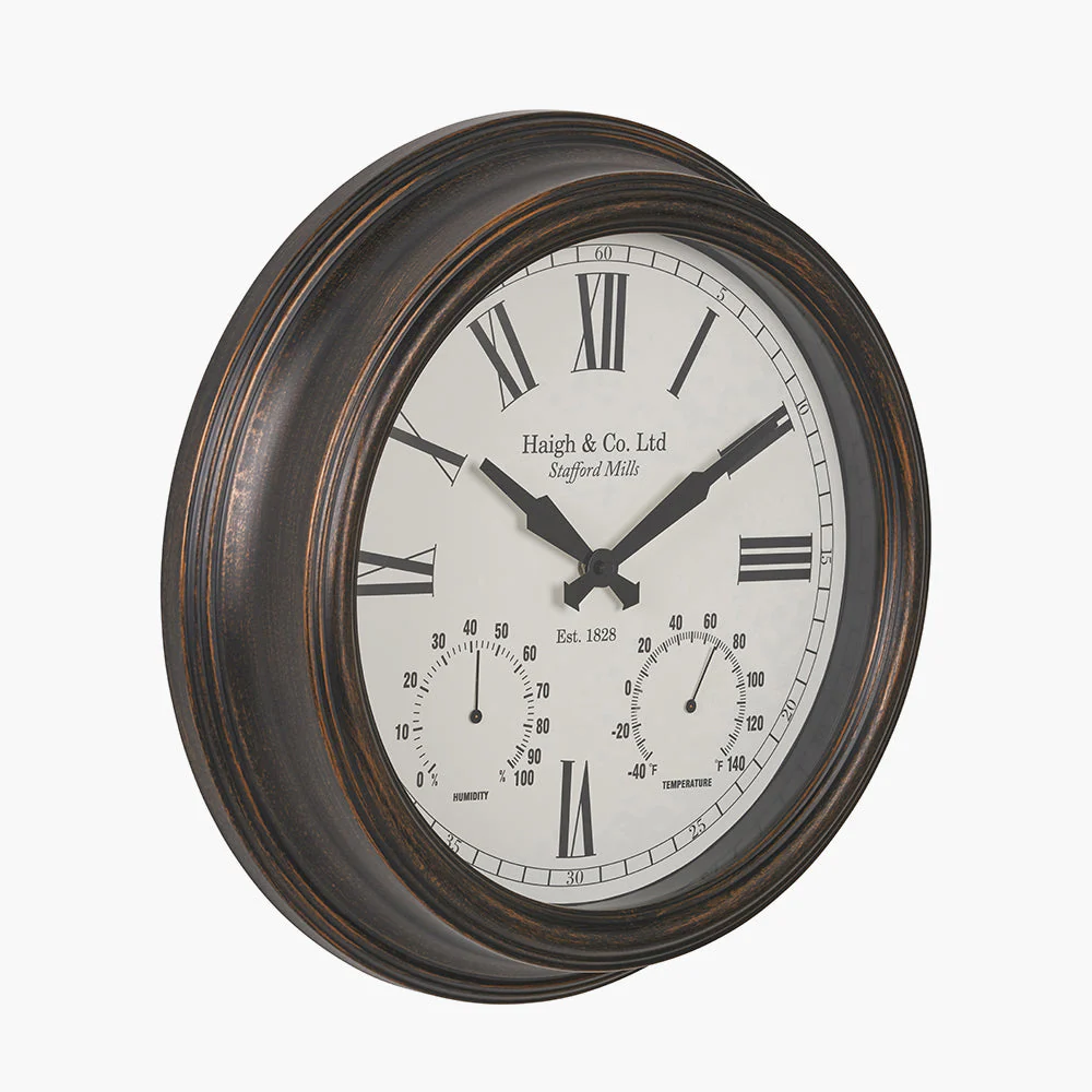 Antique Bronze Effect Indoor Outdoor Wall Clock - Image 3