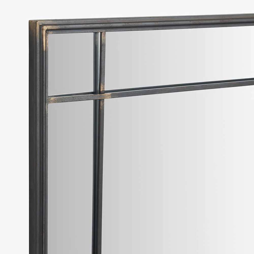 Antique Bronze Metal Square Wall Mirror - Image 3