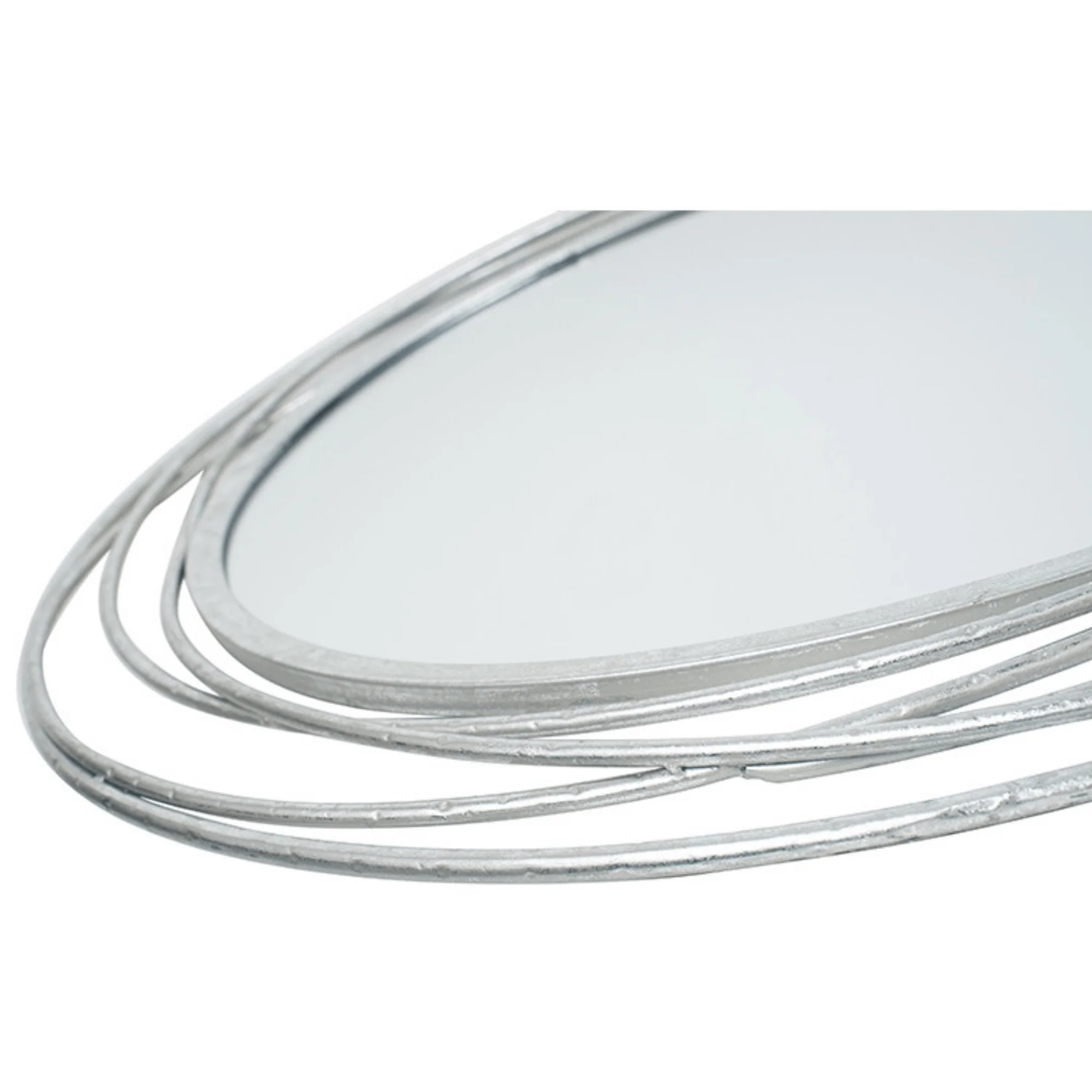 Antique Silver Metal Round Wall Mirror - Image 3
