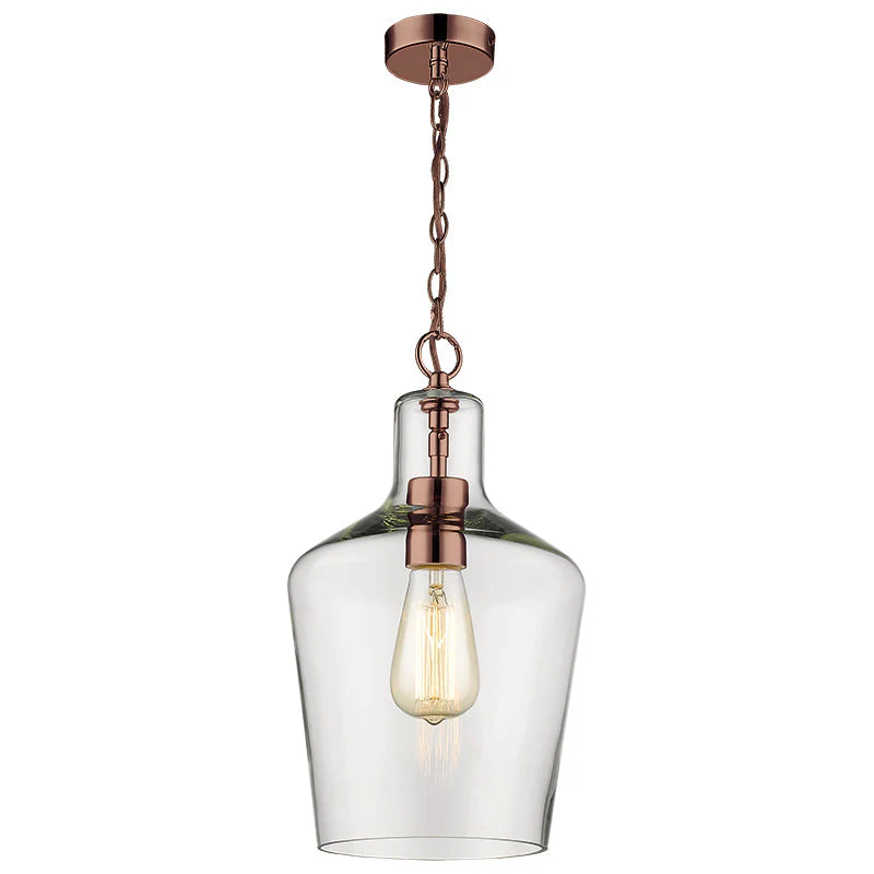 Antique Style 1Lt Pendant - Polished Chrome/ Copper - Image 3