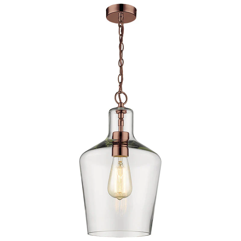 Antique Style 1Lt Pendant - Polished Chrome/ Copper - Image 6