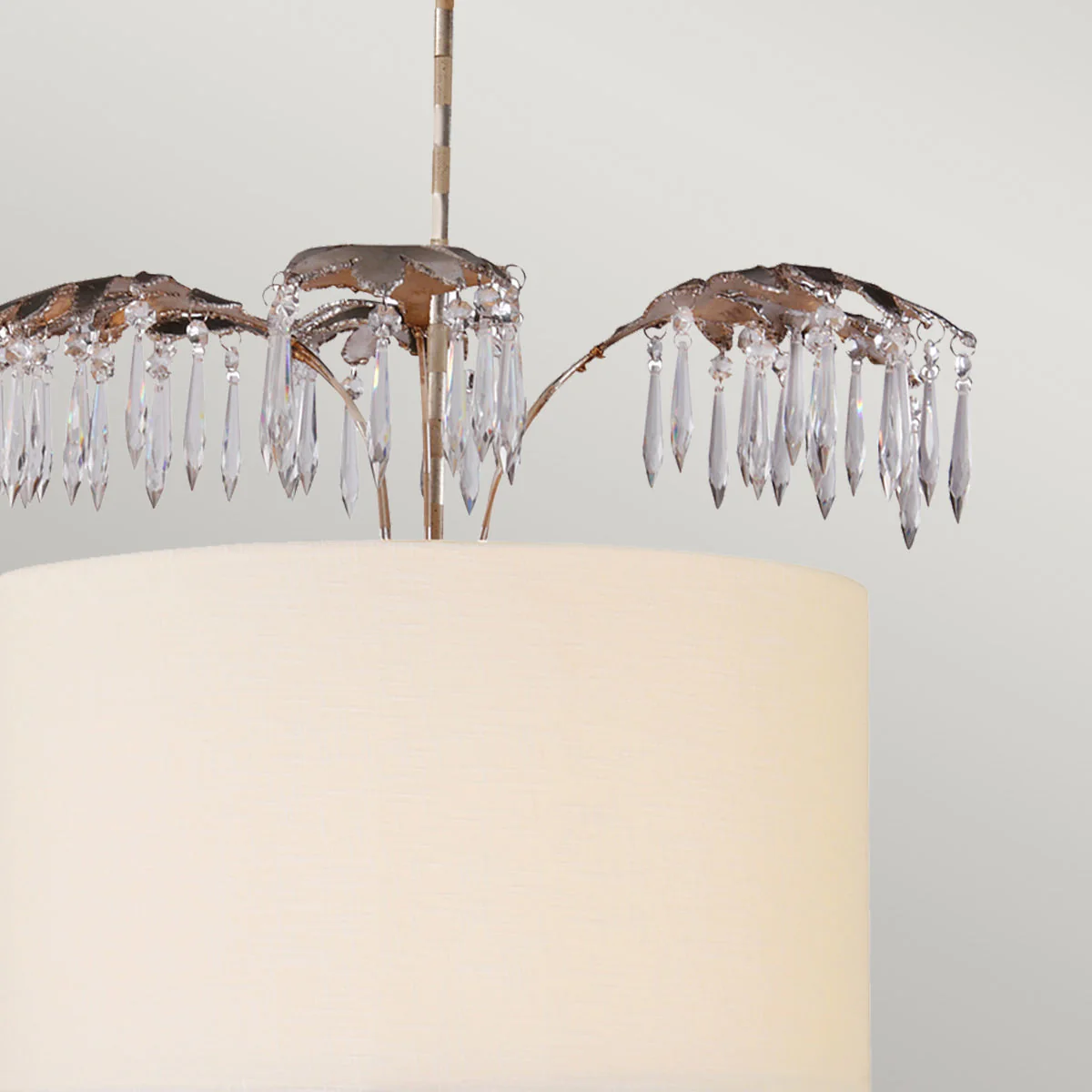 Antoinette 5 Light Pendant - Cream Patina, Gold & Silver Leaf - Image 3