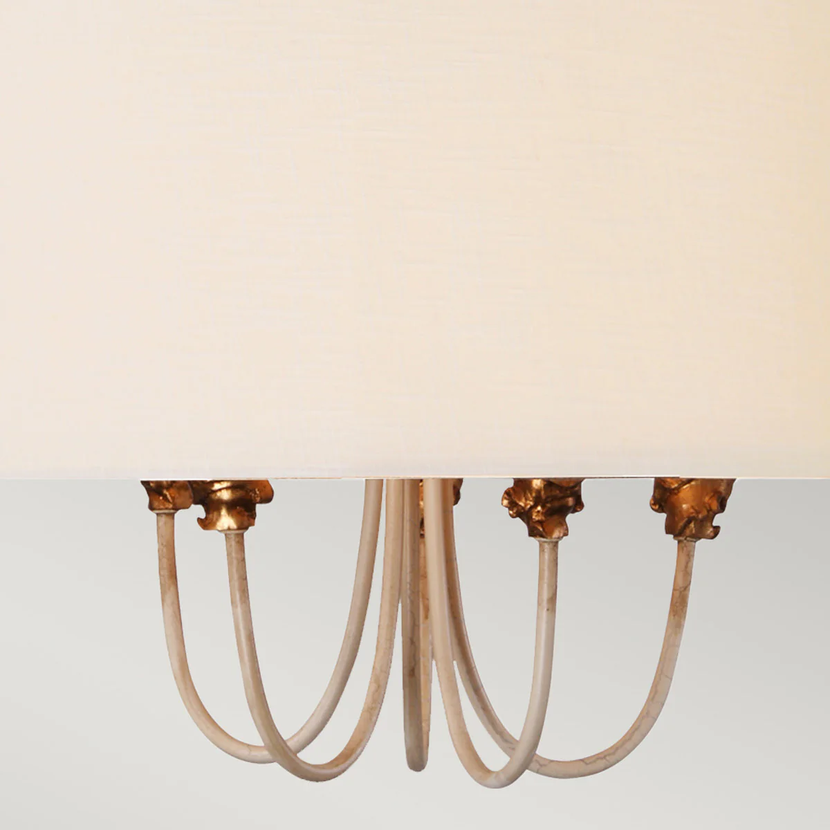 Antoinette 5 Light Pendant - Cream Patina, Gold & Silver Leaf - Image 4
