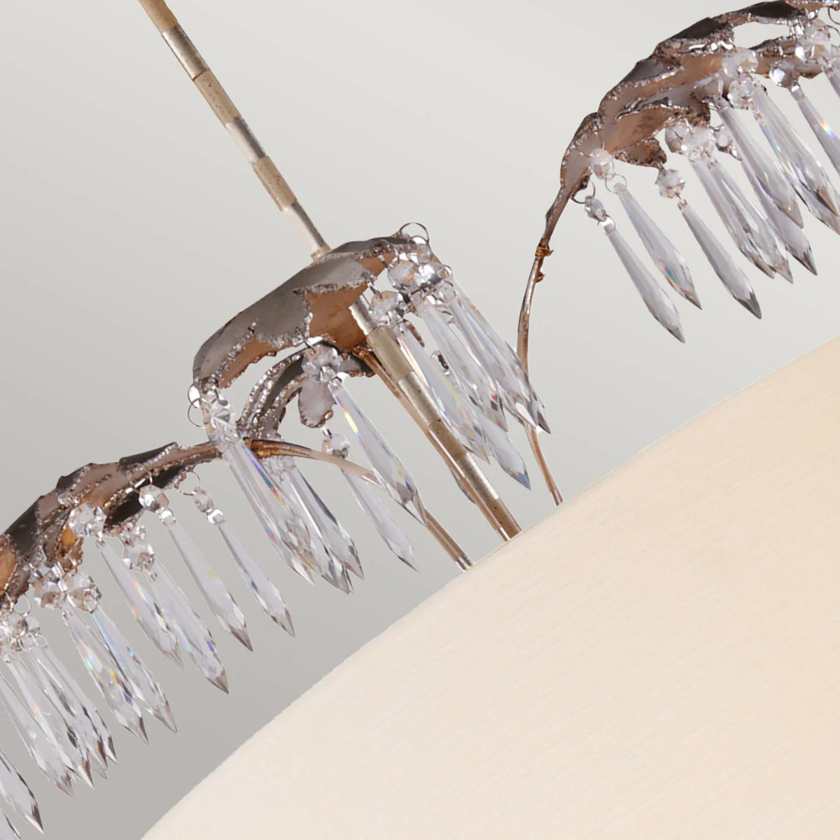 Antoinette 5 Light Pendant - Cream Patina, Gold & Silver Leaf - Image 5
