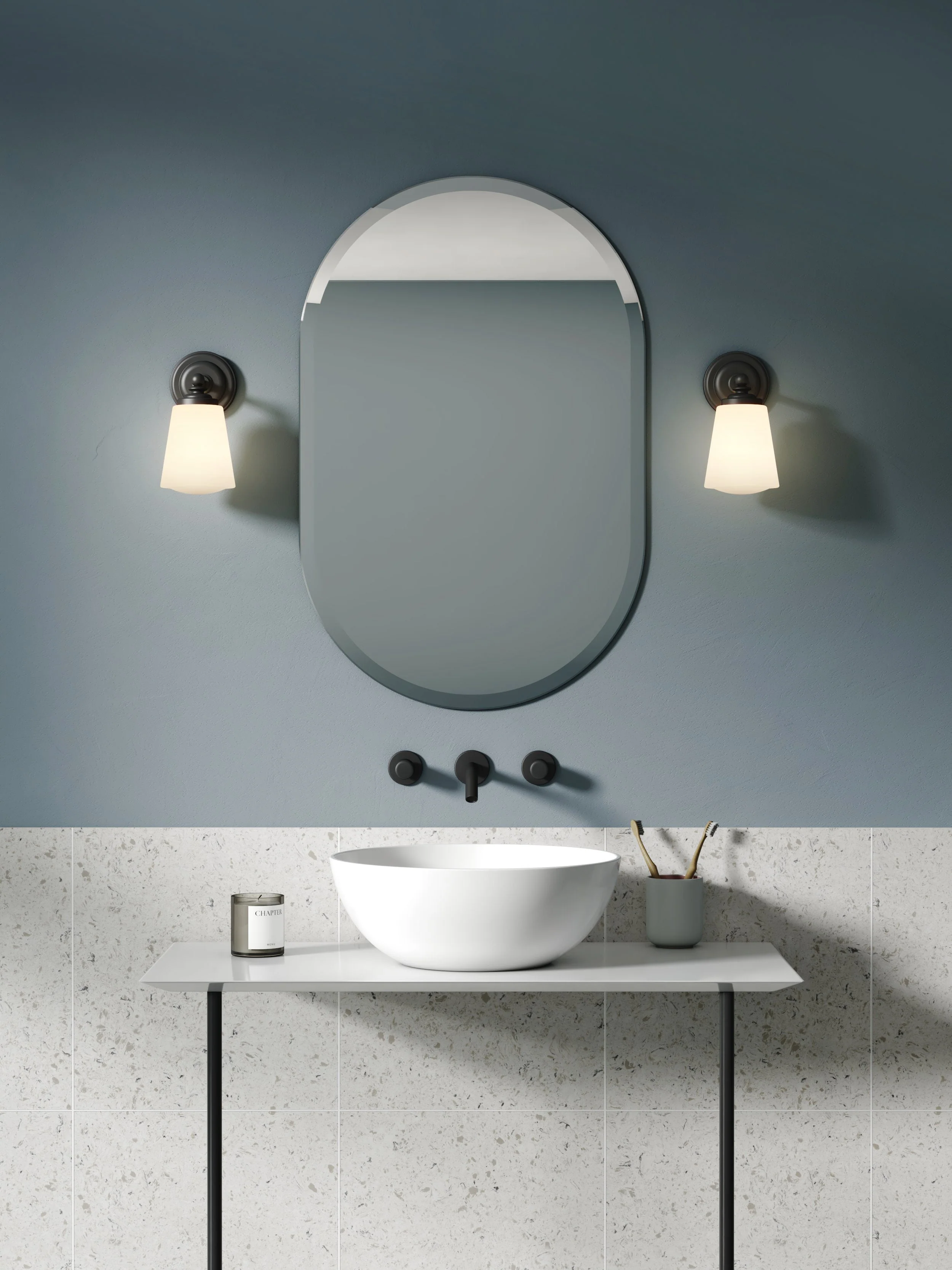 Anton Bathroom Wall Light In Various Finishes E14 IP44 - Image 12