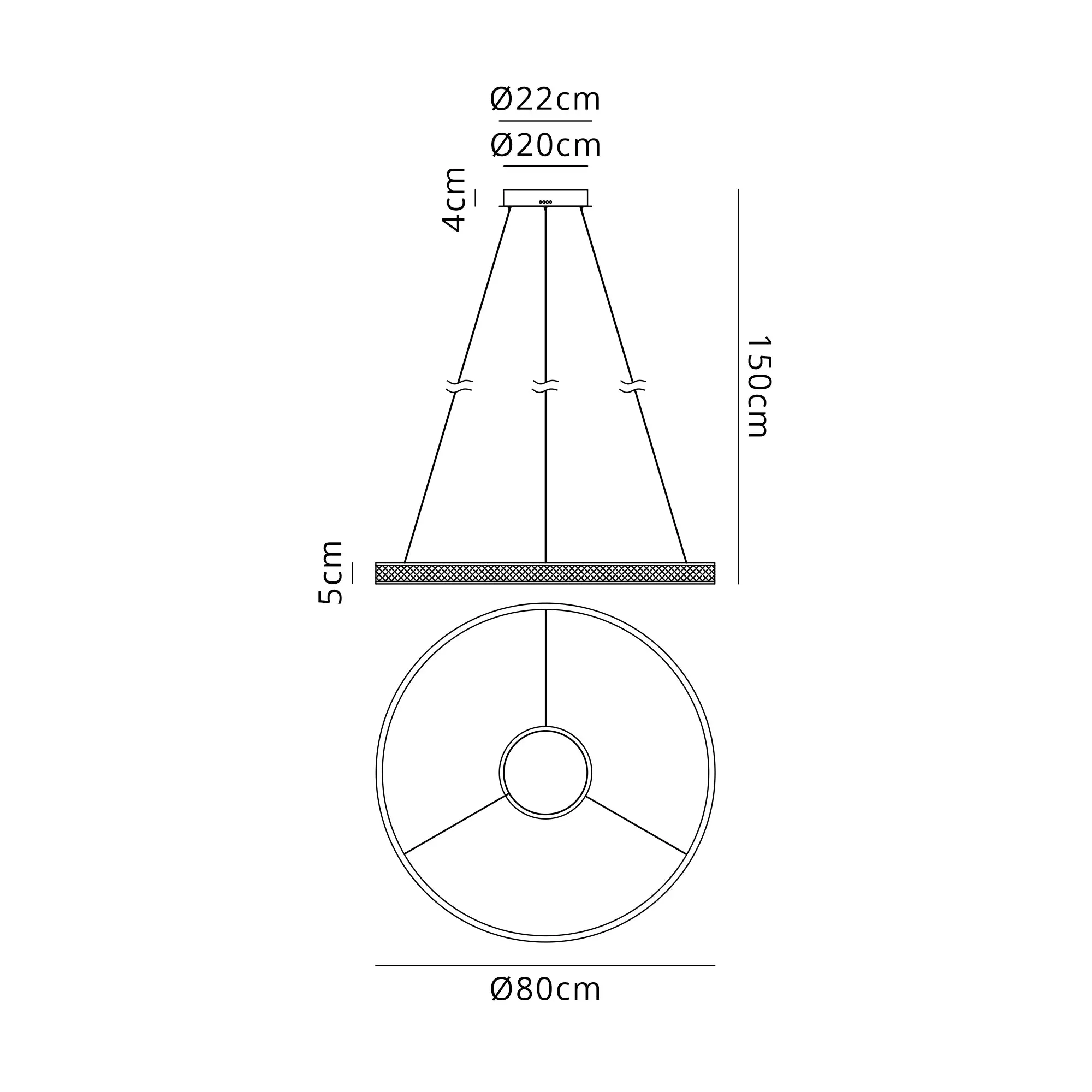 Aprica Round Hanging LED Ceiling Lights - Various Sizes - Image 5