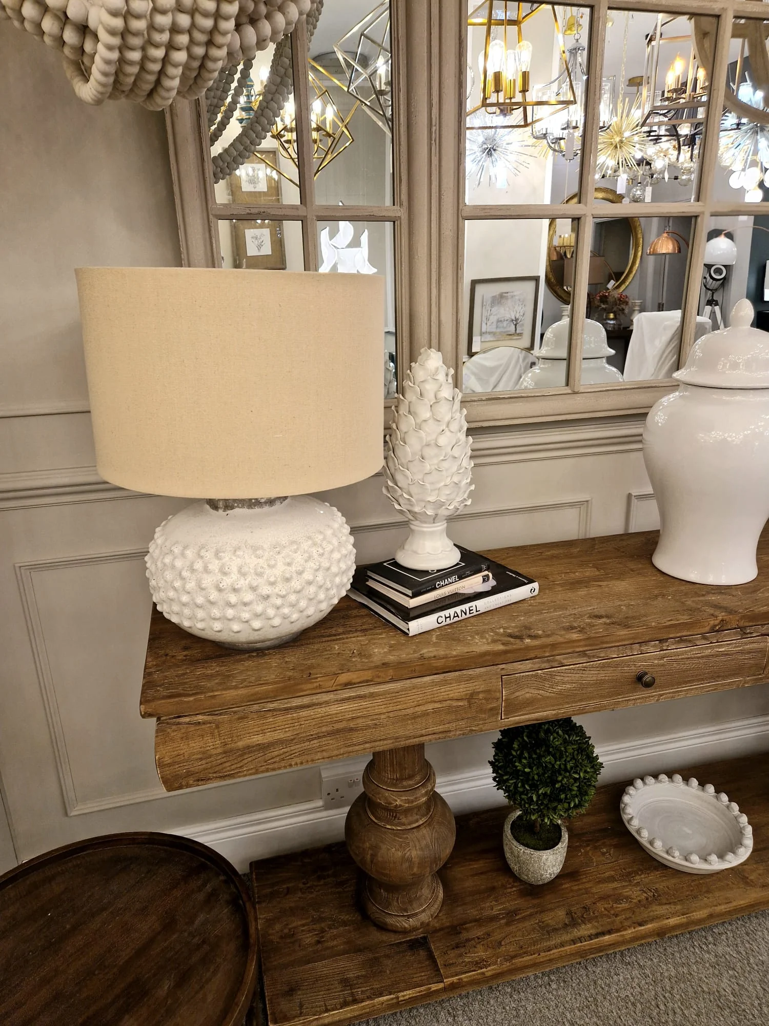 April Bobble Table Lamp with Cream Shade - Image 4