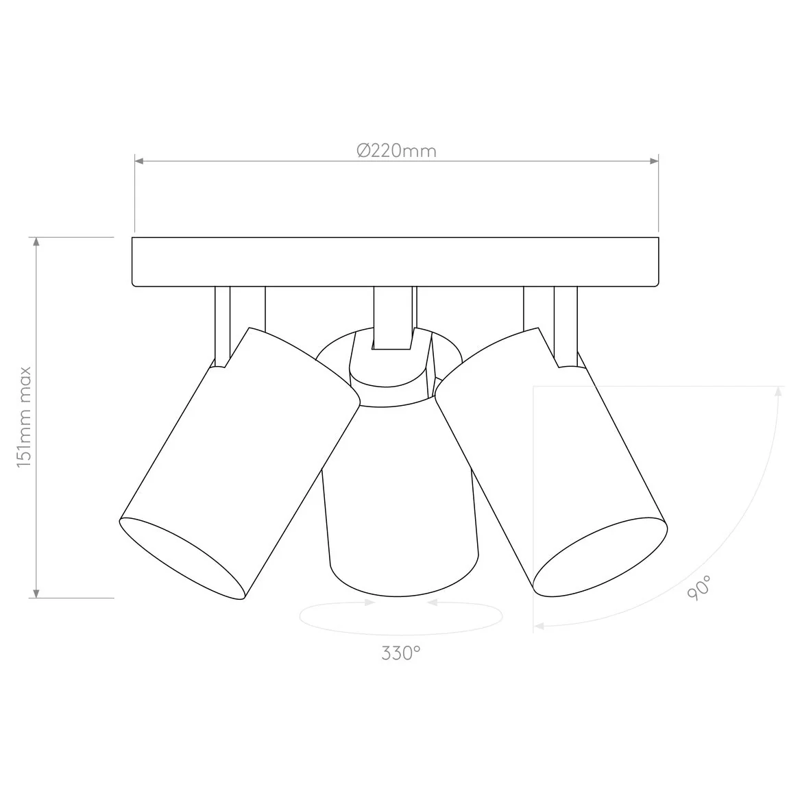 Aqua 3Lt Bathroom Plate Spotlight IP44 - Matt White - Image 3
