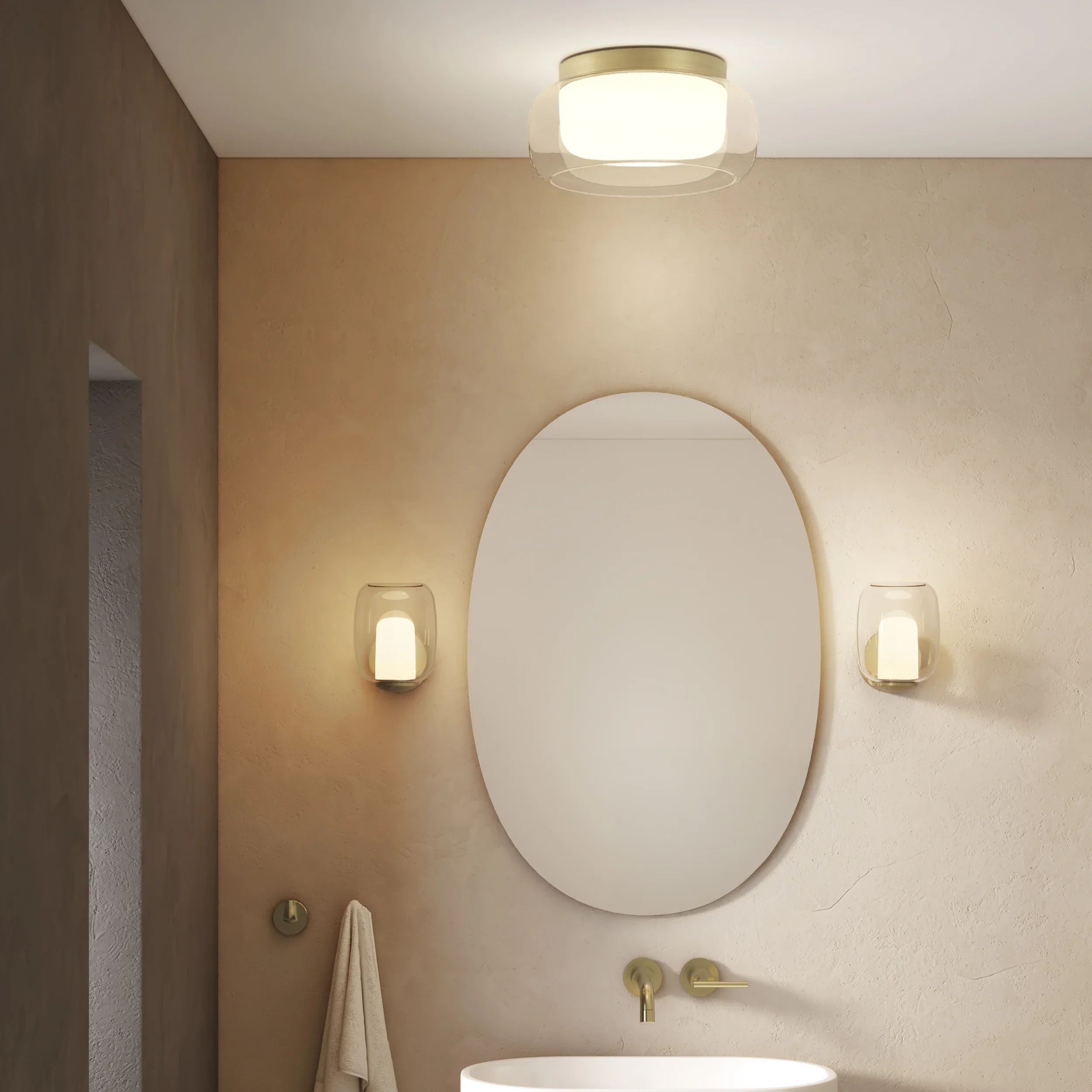 Aquina 240/360 Bathroom Ceiling Light- Matt Brushed Brass - Image 4