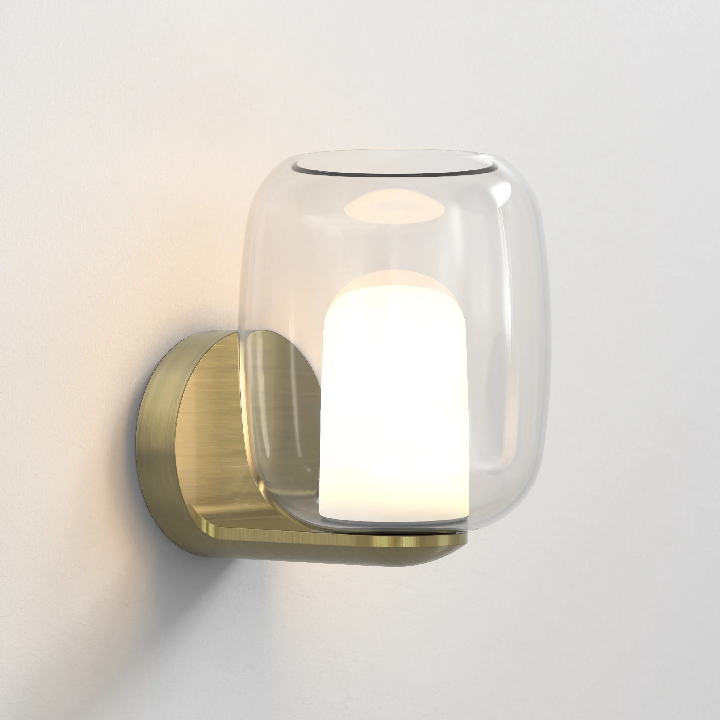 Aquina Bathroom Wall Light IP44- Matt Brushed Brass - Image 7