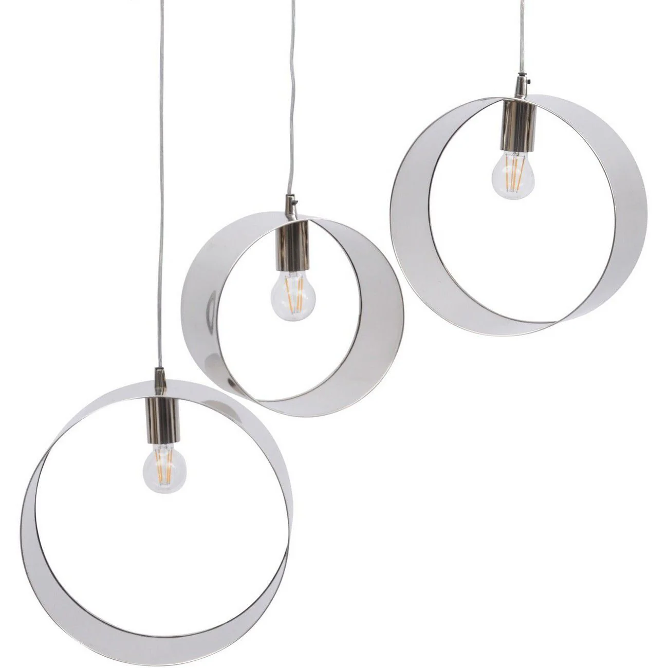 Ara Set Of 3 Ring Hanging Lights - Silver/Gold Finish - Image 2