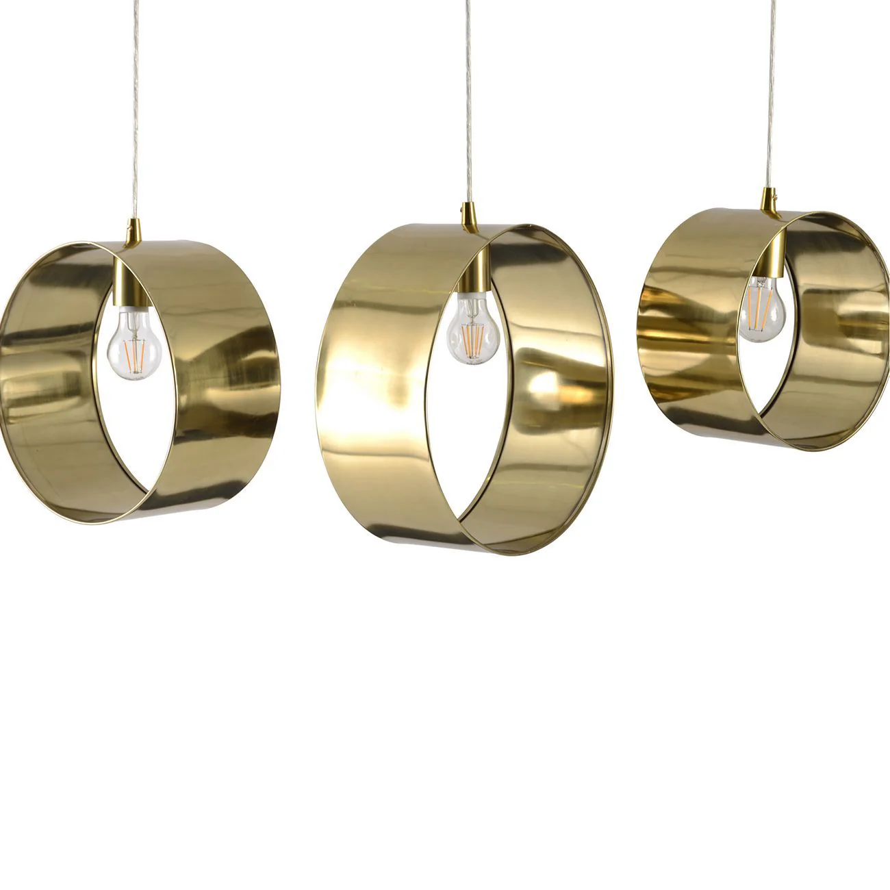 Ara Set Of 3 Ring Hanging Lights - Silver/Gold Finish - Image 6